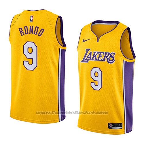 Maglia Los Angeles Lakers Rajon Rondo #9 Icon 2018 Giallo